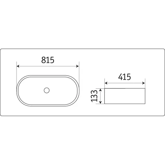 Раковина накладная овальная CeramaLux 78327