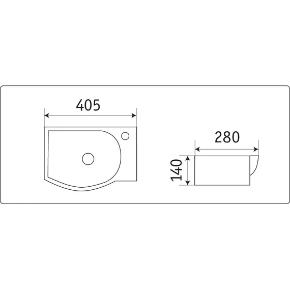 Умывальник подвесной прямоугольный  CeramaLux 78404