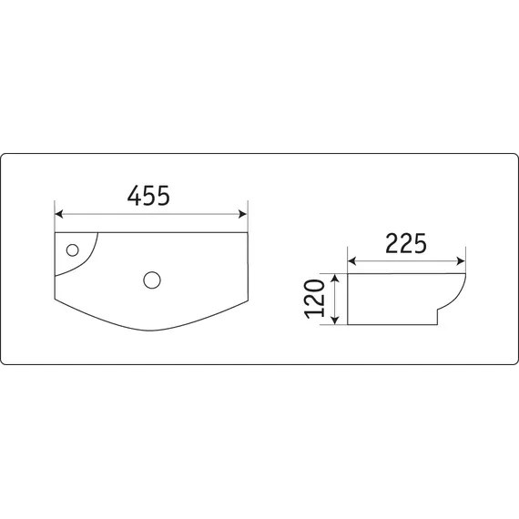 Умывальник подвесной прямоугольный CeramaLux 7946