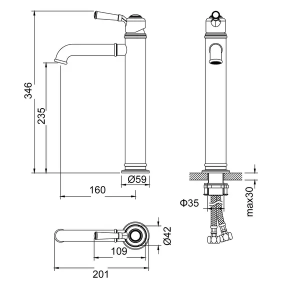 Смеситель для раковины-чаши Timo Arisa 5311/02F