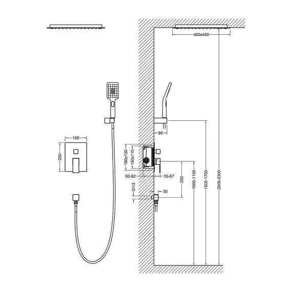 Душевая система встроенная Timo Selene SX-2029