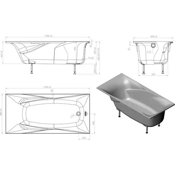 Ванна Astra-Form ВЕГА ЛЮКС из литьевого мрамора