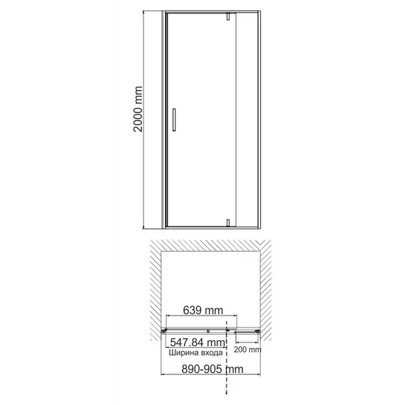 Душевая дверь WasserKRAFT Elbe
