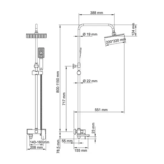 Комплект для ванны и душа  WasserKRAFT A17701