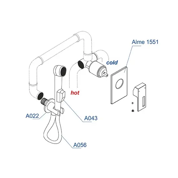 Встраиваемый комплект  WasserKRAFT для биде A01556