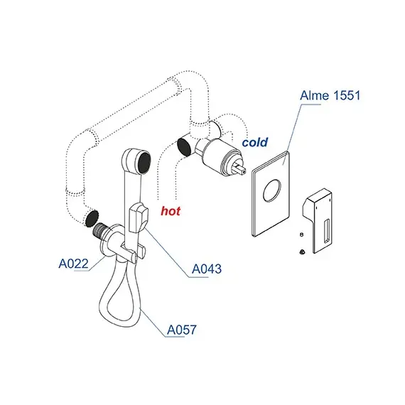 Встраиваемый комплект  WasserKRAFT для биде A01557