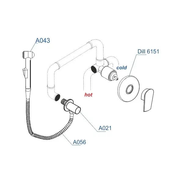 Встраиваемый комплект для биде WasserKRAFT A06156