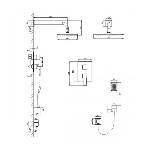 Смеситель Lemark Unit LM4529C для душа, встраиваемый