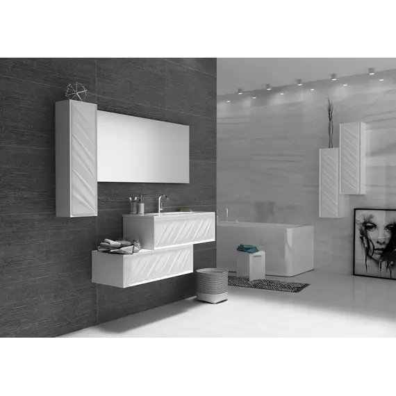 Тумба подвесная 1Marka  Glace White (низ)