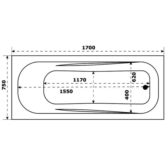 Ванна акриловая  BAS  ТОЛЕДО  170*75