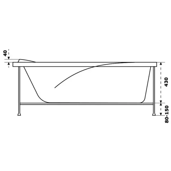 Ванна акриловая  BAS  ТОЛЕДО  170*75