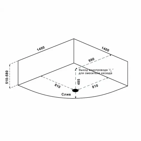 Ванна акриловая  BAS  ИМЕЙДЖЕН 140*140