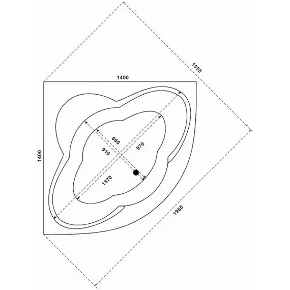 Ванна акриловая  BAS  ИМЕЙДЖЕН 140*140