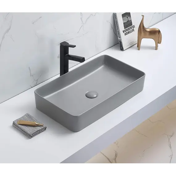 Раковина для ванной накладная прямоугольная CeramaLux 78189