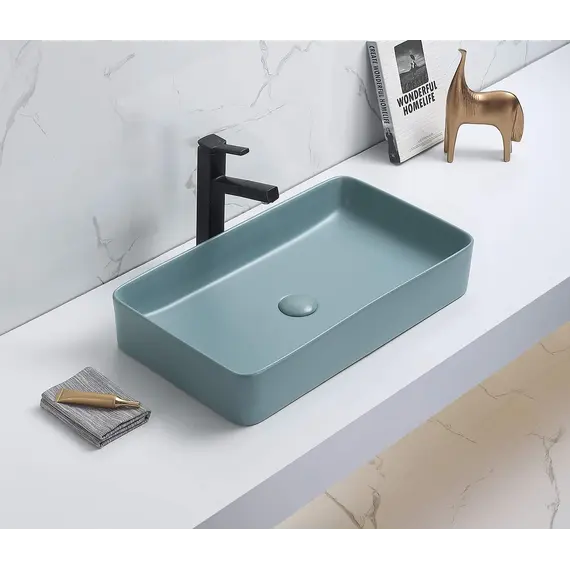 Раковина для ванной накладная прямоугольная CeramaLux 78189