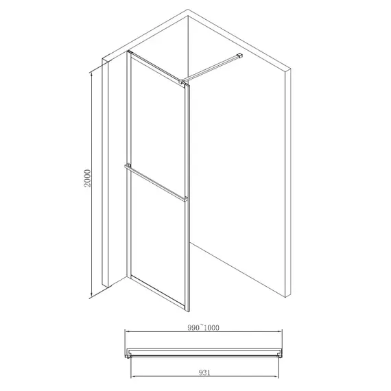 Душевая перегородка ABBER Immer Offen (толщина 6 мм)
