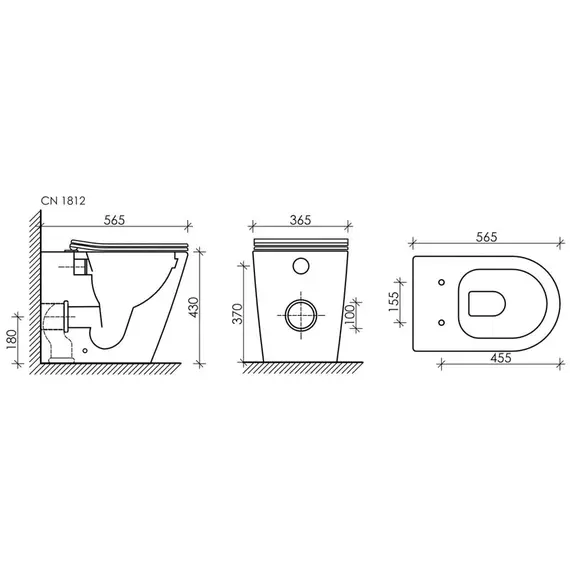 Напольный приставной унитаз Ceramica Nova Highlight Rimless CN1812