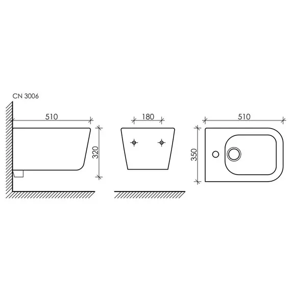 Подвесное биде Ceramica Nova New Day CN3006