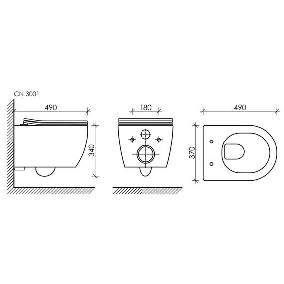 Подвесной унитаз Ceramica Nova PLAY Rimless CN3001