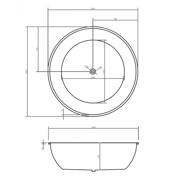 Акриловая ванна ABBER AB9279MB  150х150