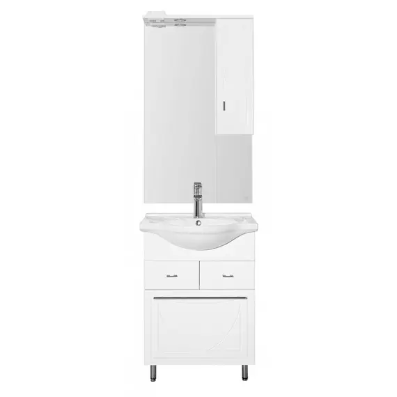 Тумба напольная с раковиной Style Line Лана с бельевой корзиной