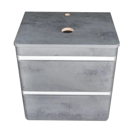 Тумба подвесная со столешницей МДФ Style Line Атлантика бетон темный