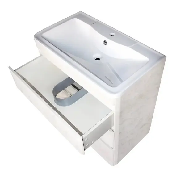 Тумба напольная с раковиной Style Line Атлантика 80 Люкс Plus бетон крем