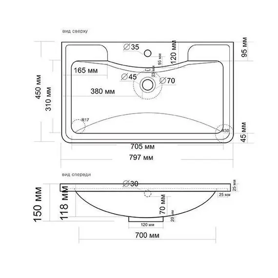 Тумба напольная с раковиной Style Line Атлантика белый