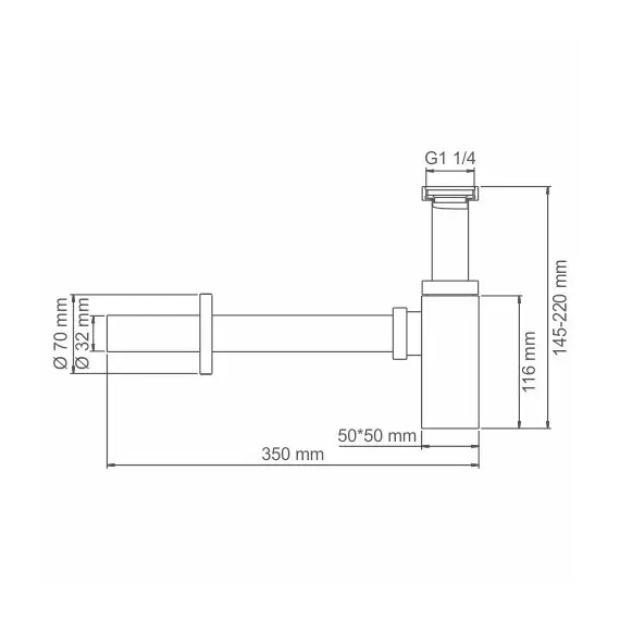 Сифон  WasserKRAFT Exter 1600 A096