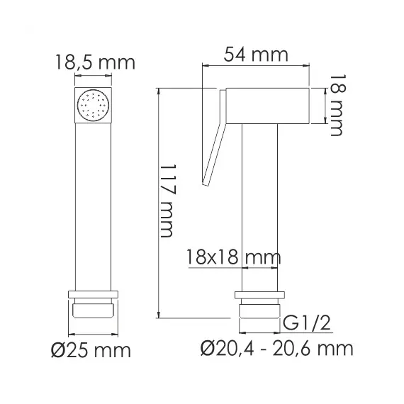 Гигиеническая лейка WasserKRAFT Abens 2000 A212
