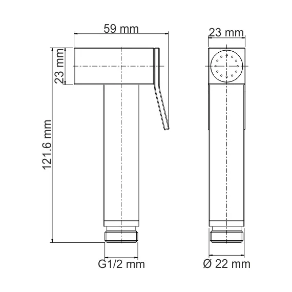 Гигиеническая лейка WasserKRAFT Exter 1600 A138
