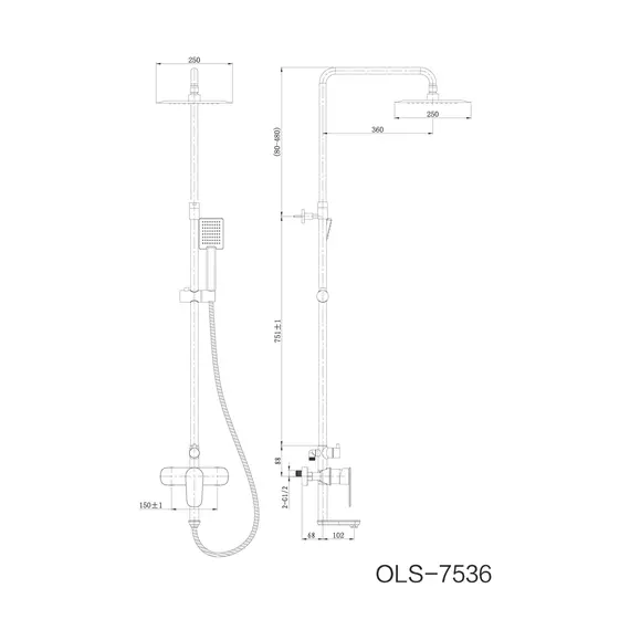 Душевая стойка Orans OLS-7536
