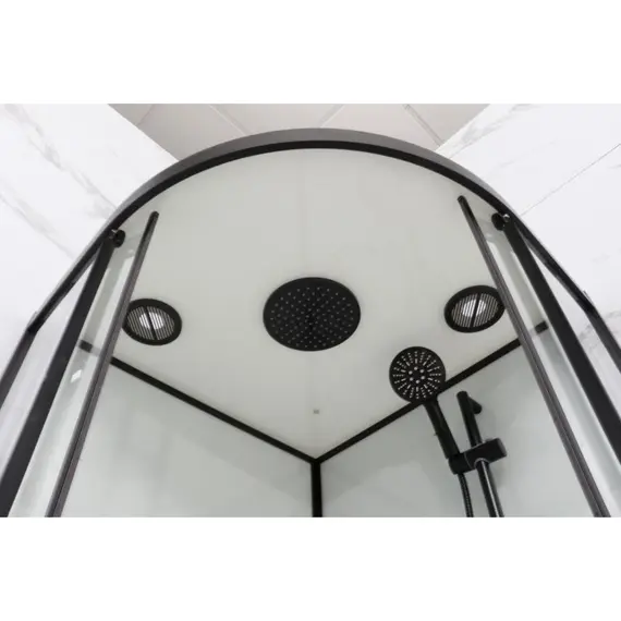 Душевая кабина Frank F400/1 Black 100х100 средний поддон/ прозрачное стекло