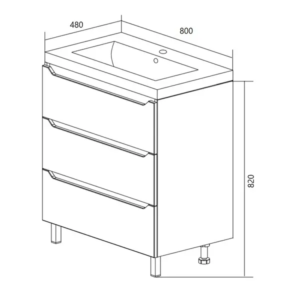 Тумба напольная без раковины 1Marka Кода