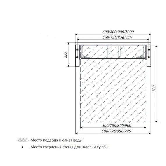 Тумба подвесная 1Marka GRUNGE LOFT дуб вотан