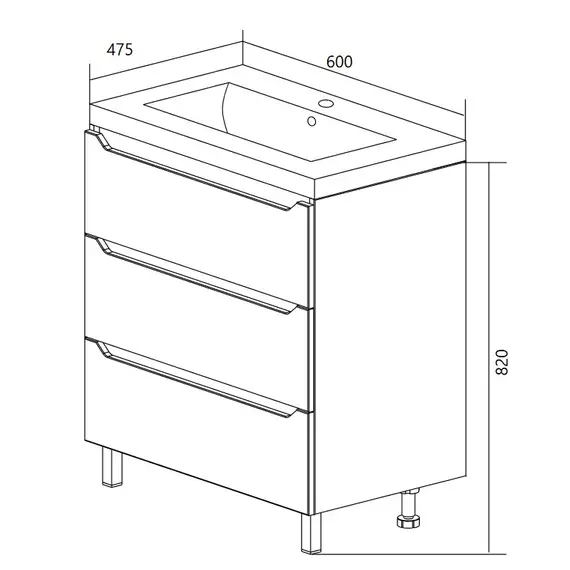 Тумба напольная без раковины 1Marka Кода