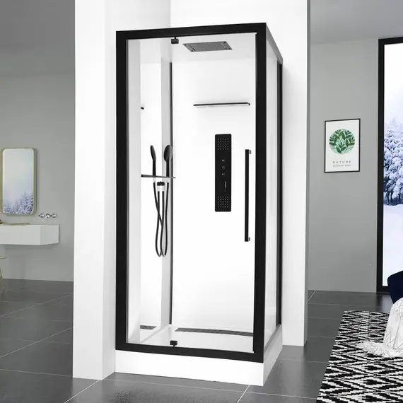Душевая кабина без пара Black&White G8022 90х90 см квадратная