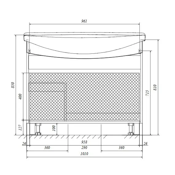 Тумба 1Marka  напольная под раковину  Lina New 105Н 1в.я 3д Белый глянец