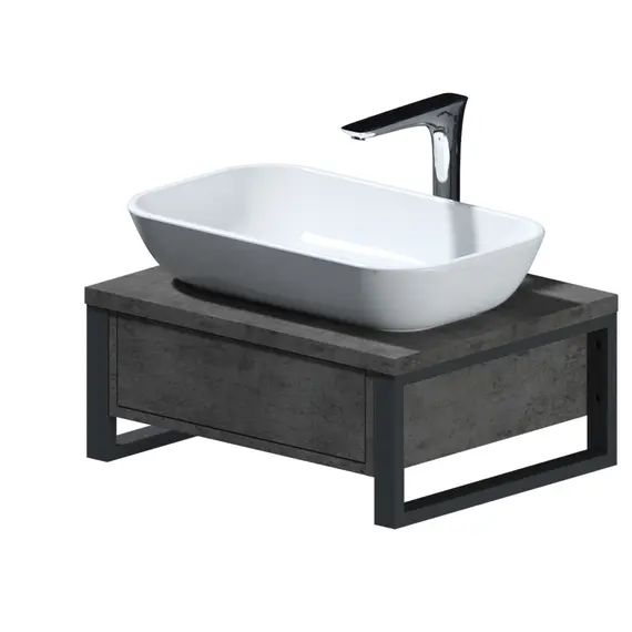 Тумба подвесная 1Marka GRUNGE LOFT бетон темный