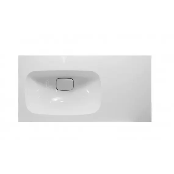 Тумба напольная с раковиной Style Line Альба (2 ящ./корзина) Барселона 90 Левая, Люкс, белый, PLUS