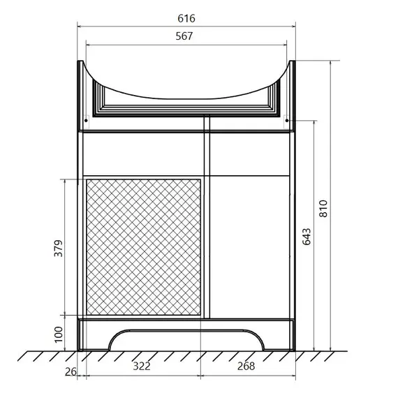 Тумба напольная без  раковины 1Marka Прованс