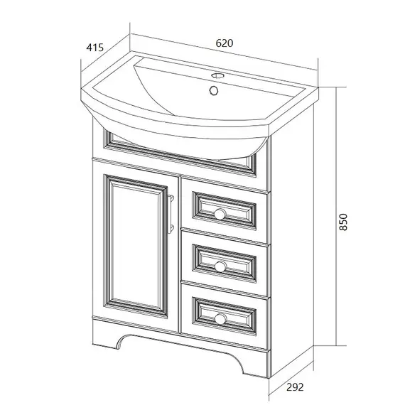 Тумба напольная без  раковины 1Marka Прованс