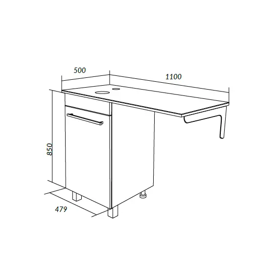 Cтолешница 110 под стиральную машину Wash 1Marka