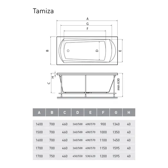 Ванна акриловая Relisan Tamiza