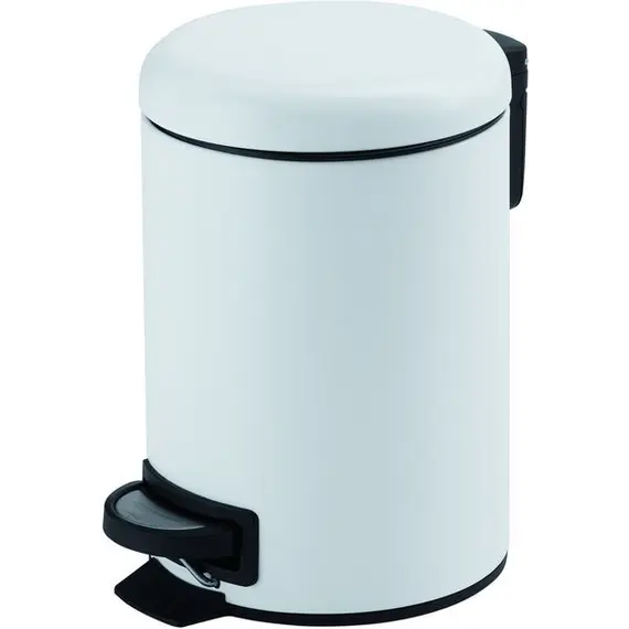 Gedy G-Potty  круглый контейнер для мусора с педалью - 5 литров   белый матовый