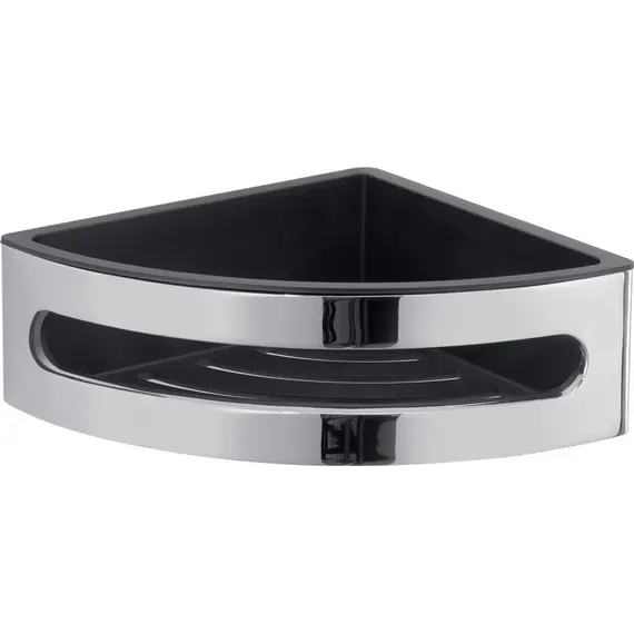 Gedy  решётка угловая 1-уров. c вынимающимся термопластиковым вкладышем   хром - черный пластик