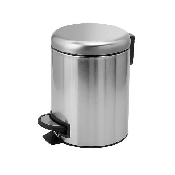 Gedy G-Potty  круглый контейнер для мусора с педалью  3 литра  крышка soft close   зачищ. хром