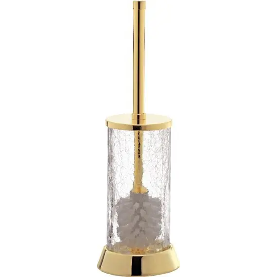 Surya Crystal  напольный ерш с крышкой на металлич. основании   хром - эффект битого стекла