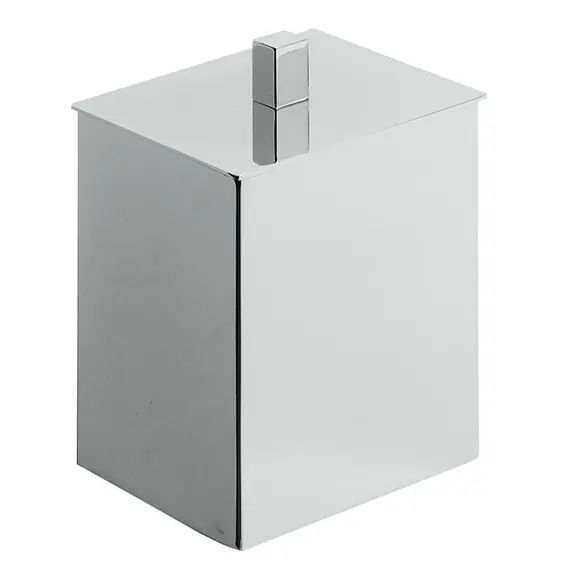 Surya Metall  квадратная баночка с крышкой для гигиенич. принадлежностей   черный матовый