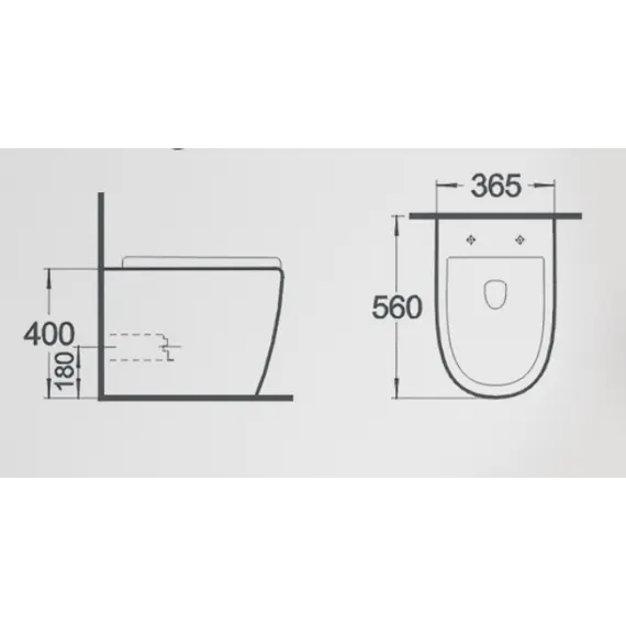 Приставной безободковый унитаз микролифт дюропласт Gid TRS-269BM